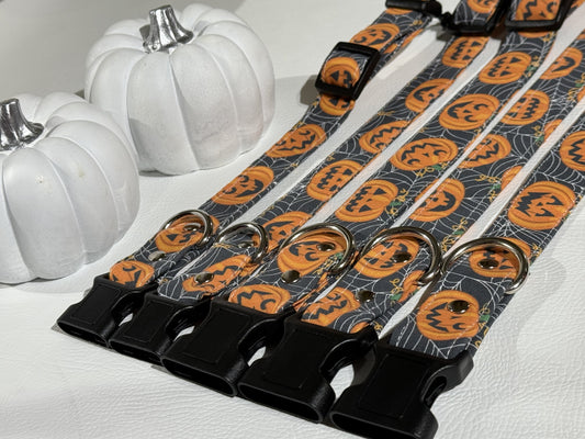 Dog Collar  - orange colour Pumpkin halloween design