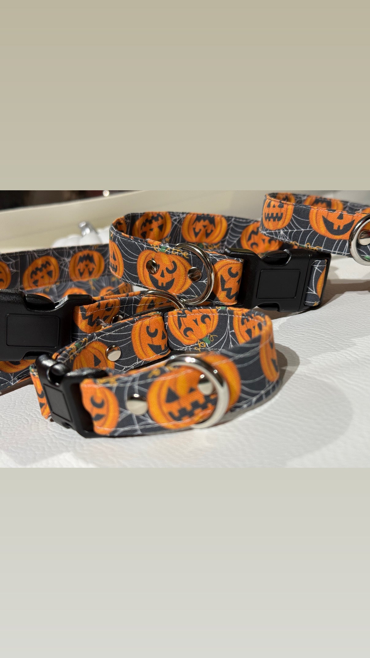 Dog Collar  - orange colour Pumpkin halloween design